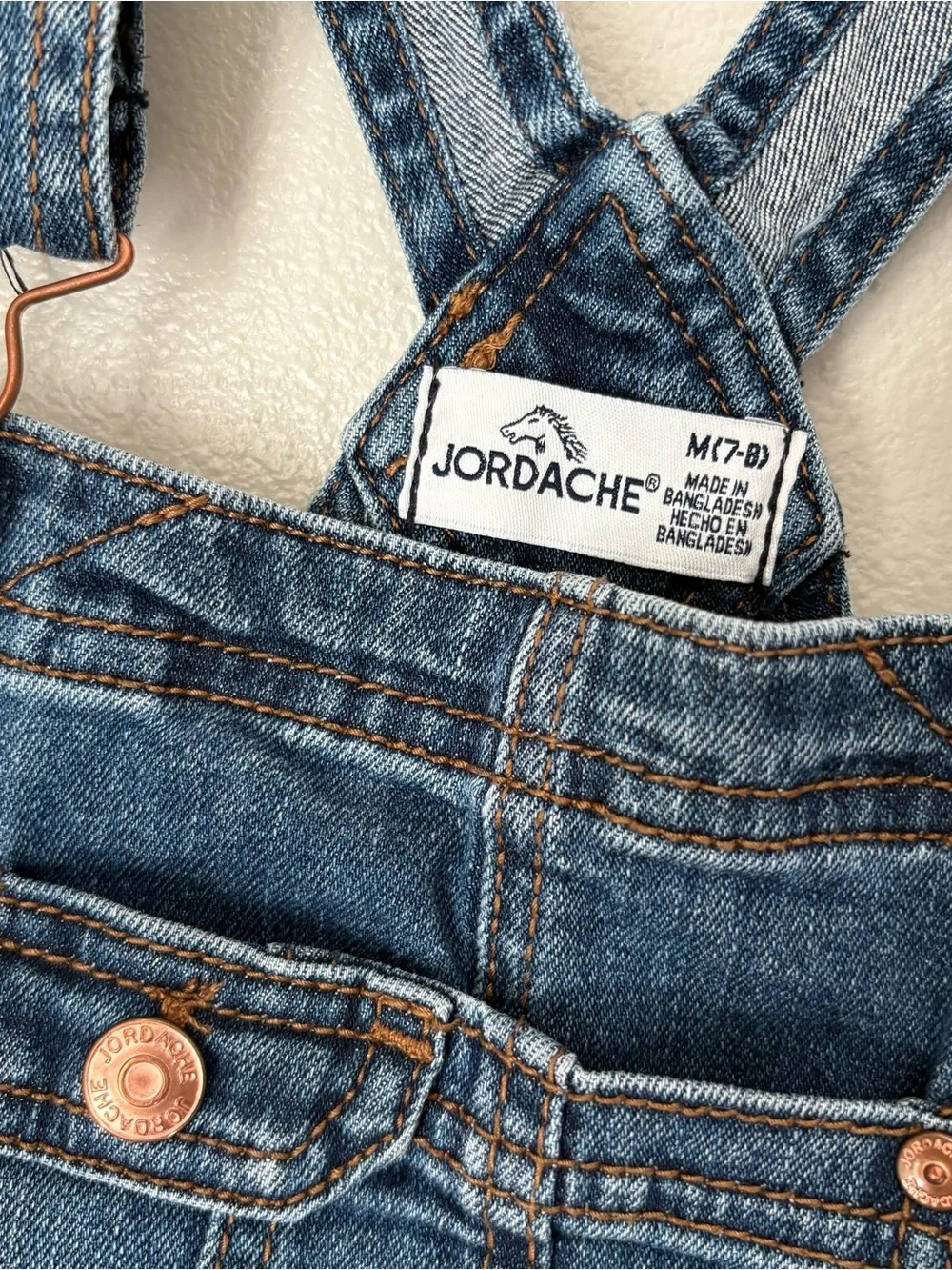 Jordache Dark Blue Denim Short Overalls with Rolled Cuffs